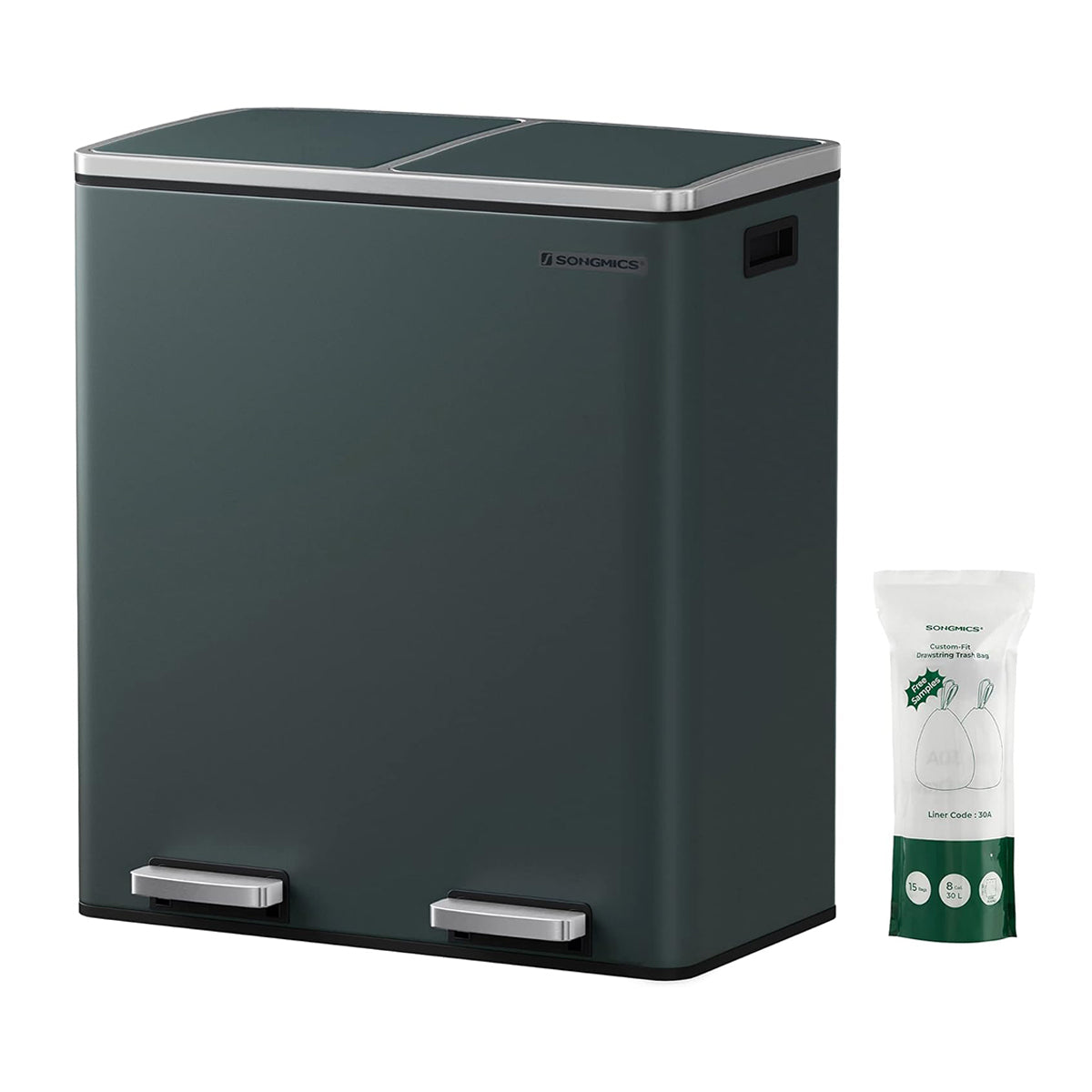 Poubelle Double Compartiment 2 x 30 L