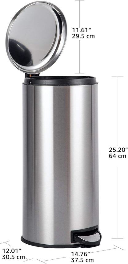 Poubelle à Pédale 30L en Acier Inoxydable grande capacitegrise