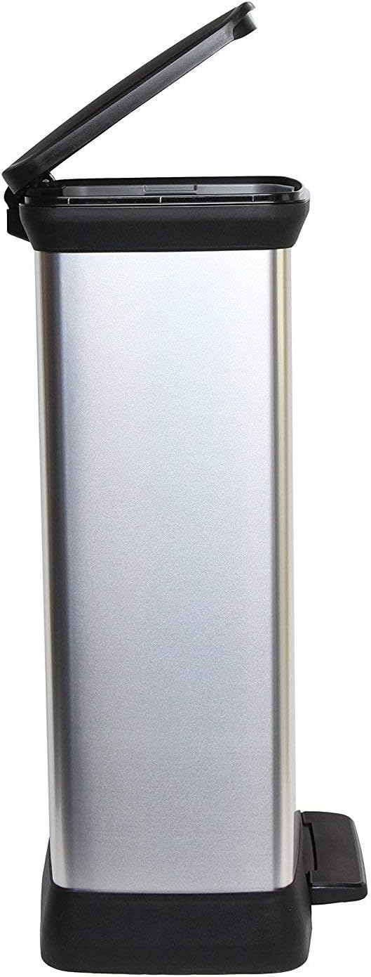 Poubelle à Pédale 50L Effet Métal RECTANGULAIRE