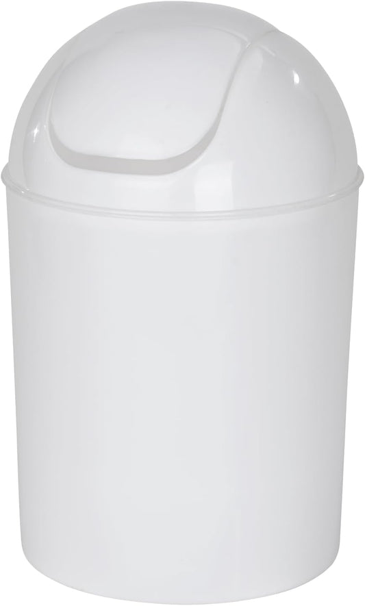 Poubelle Salle de Bain Blanche – 6 Litres avec couvercle basculant