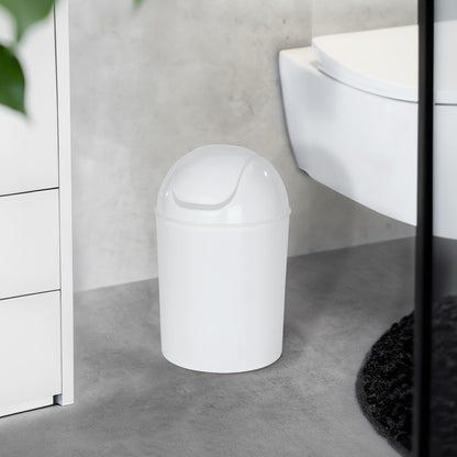 Poubelle Salle de Bain Blanche – 6 Litres avec couvercle basculant salle de bain