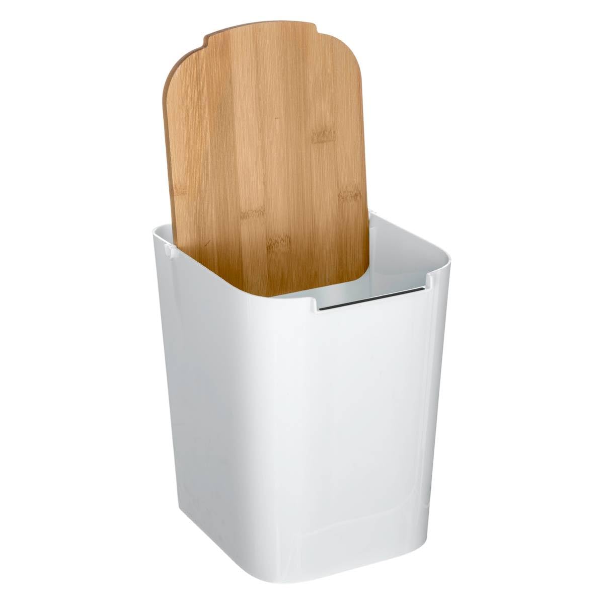 Poubelle couvercle bambou