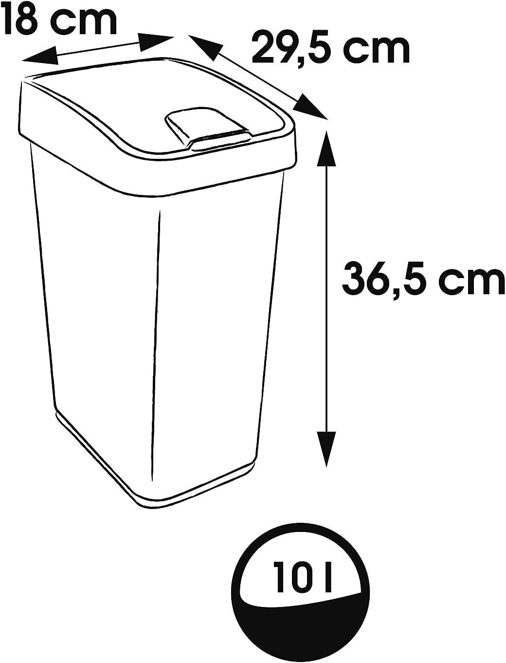  Poubelle cuisine 10L verte
