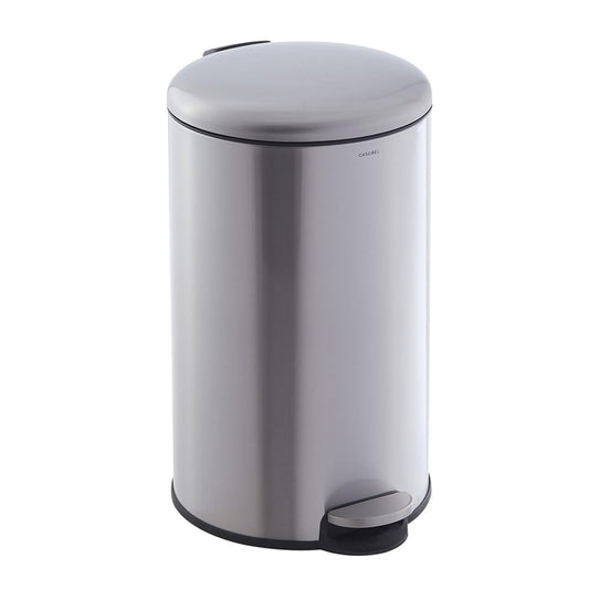 Poubelle cuisine 30L ronde en acier inoxydable