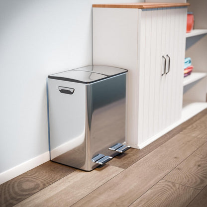  Poubelle de Recyclage Double avec Pédales 