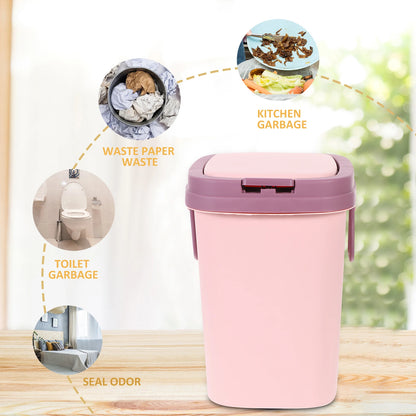 Poubelle de bureau avec couvercle rose