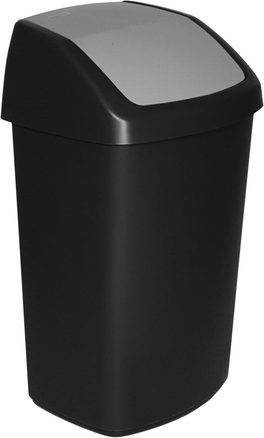 Poubelle de cuisine 50L noir – Plastique solide et durable