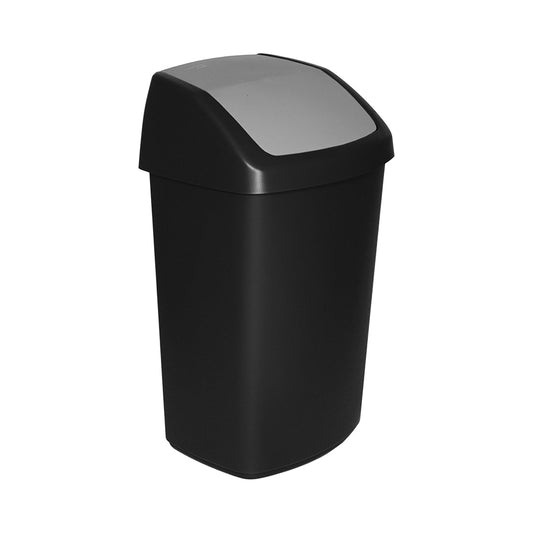 Poubelle de cuisine 50L noir – Plastique solide et durable
