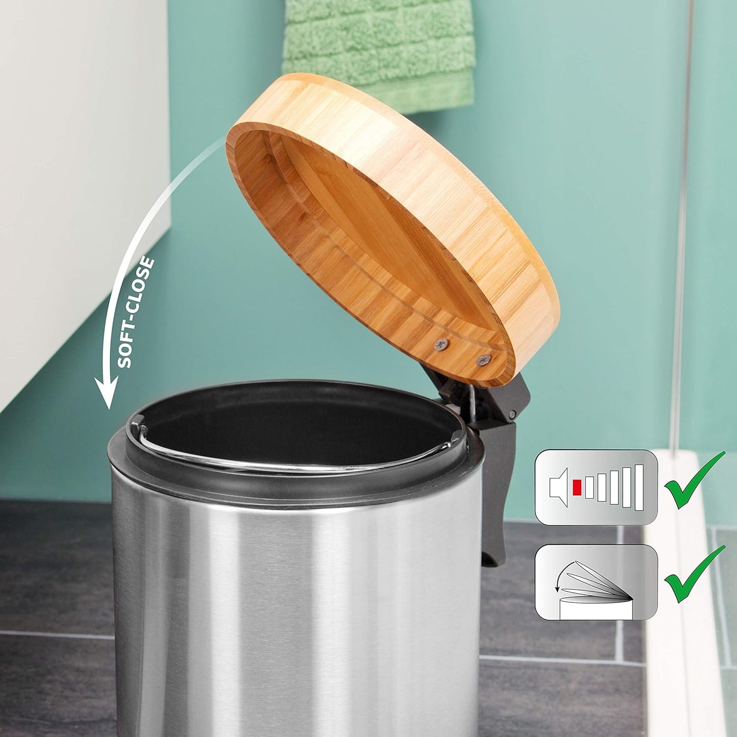 Poubelle de salle de bain 3L inox