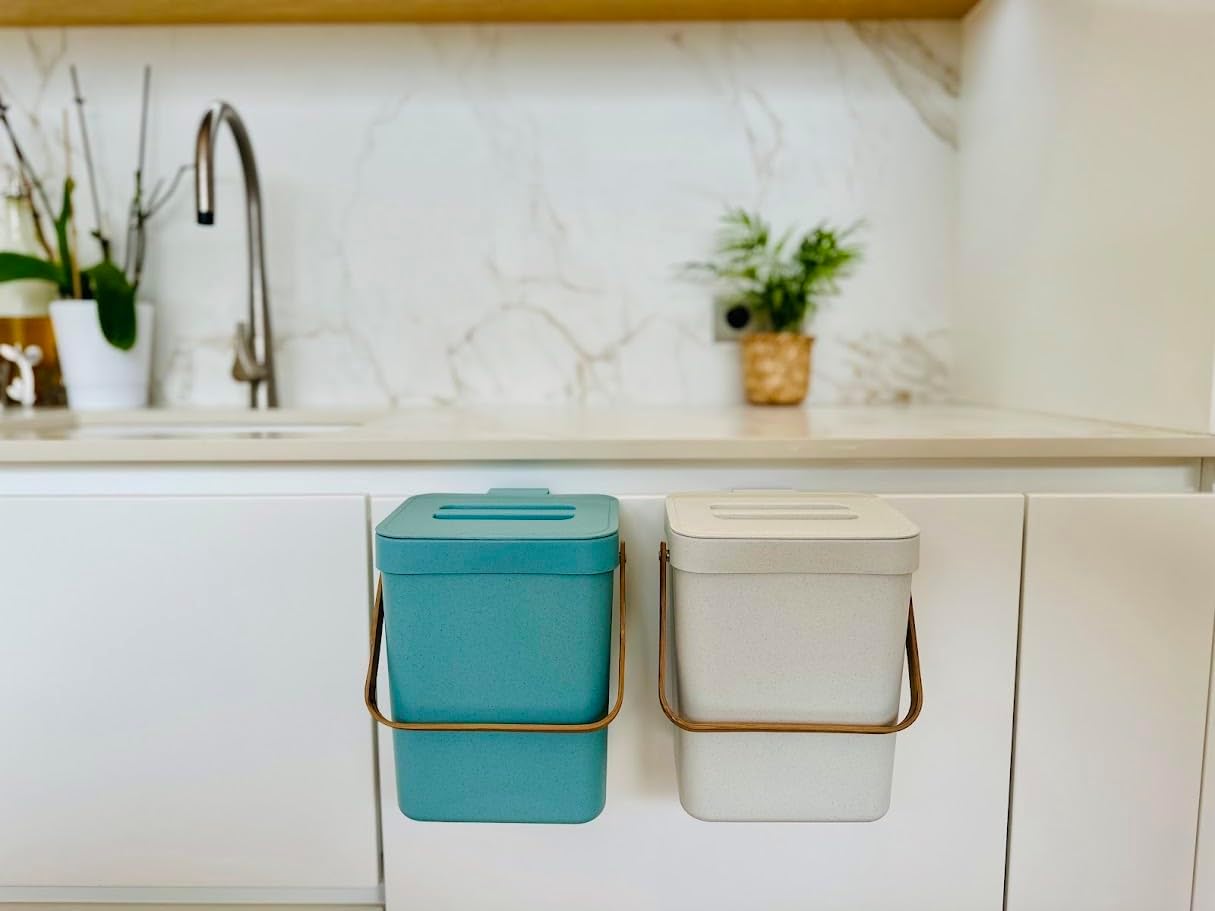Poubelle de table 5L – Plastique recyclé blanc cuisiine