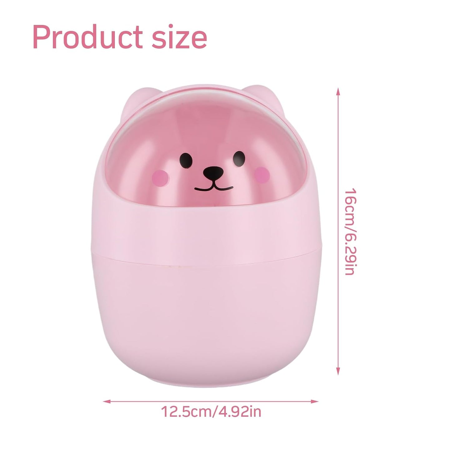 Poubelle de table – Mini poubelle de bureau avec couvercle diimension