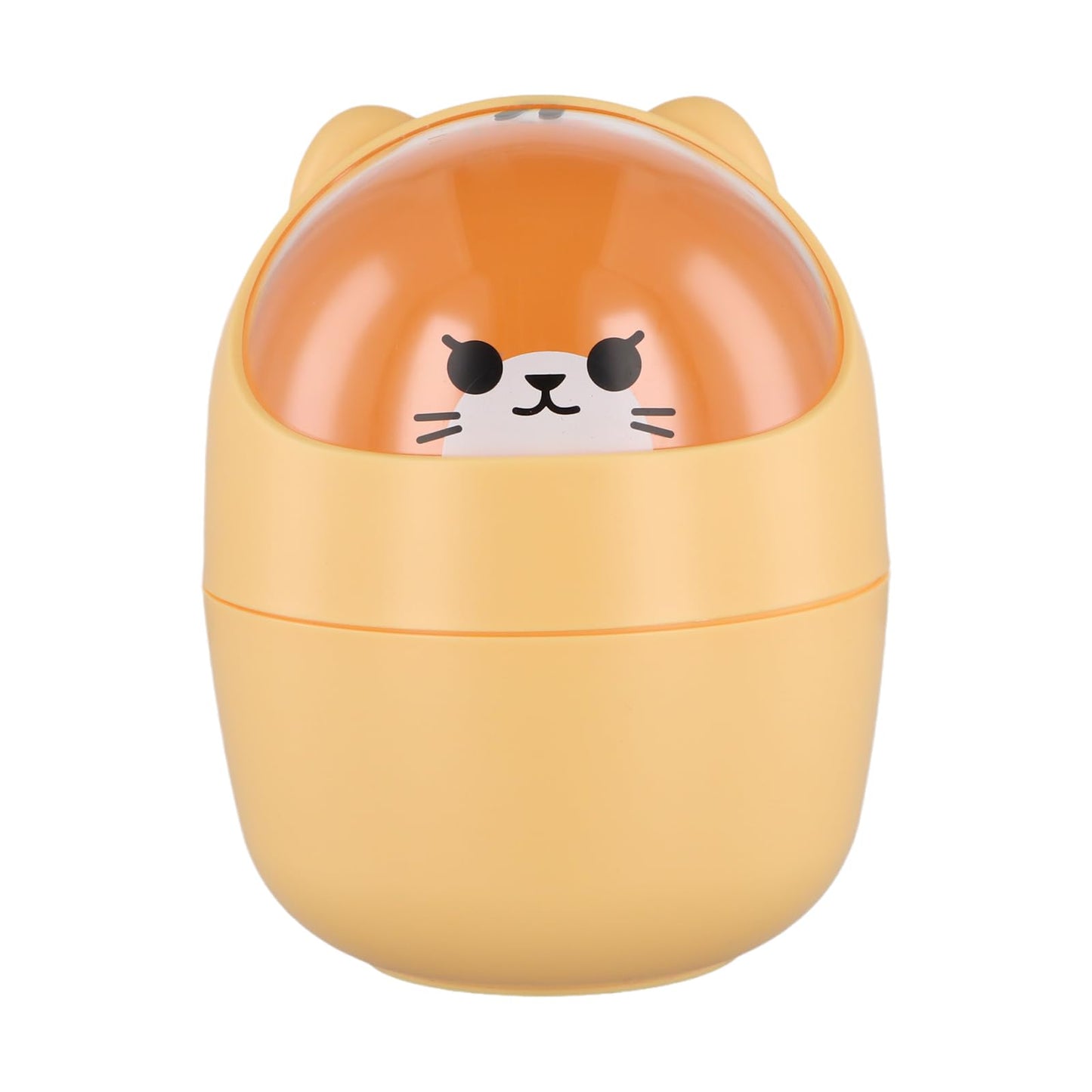 Poubelle de table – Mini poubelle de bureau avec couvercle jaune