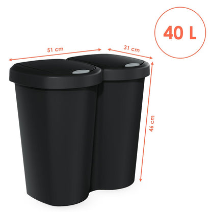 Poubelle double 40L dimension