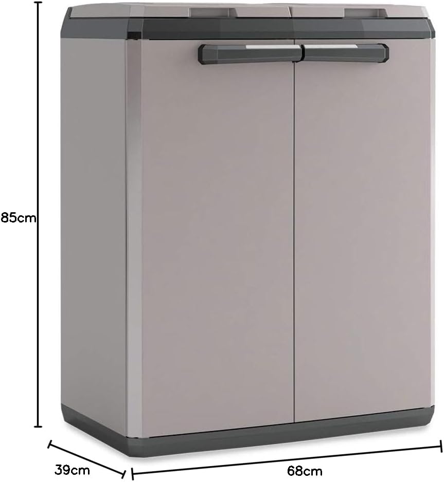 Poubelle double compartiment 2 x 110 litres