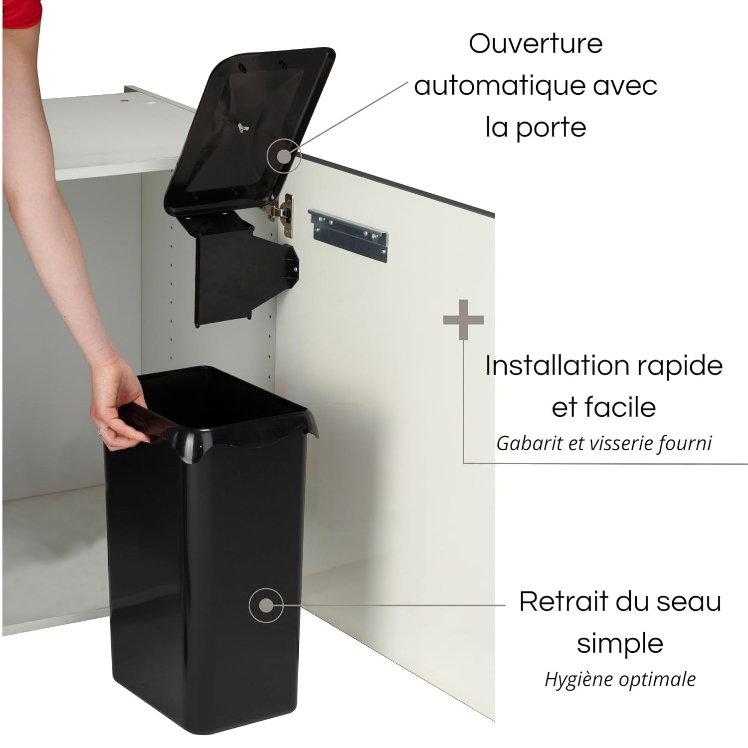 Poubelle intérieur de meuble cuisine 23L maison