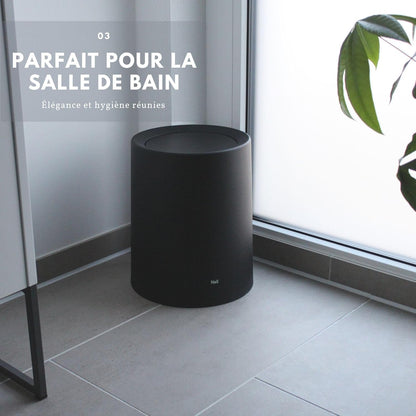 Poubelle noire 12L rectangulaire salle de bain
