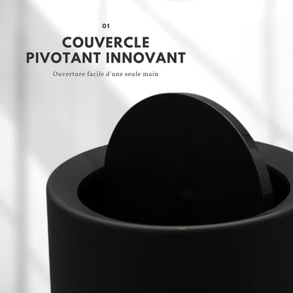 Poubelle noire 12L rectangulaire salle de bain double couche