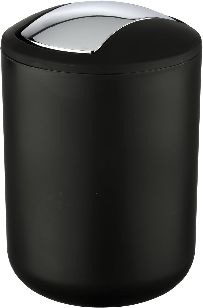 Poubelle noire 2 Litres avec couvercle basculant