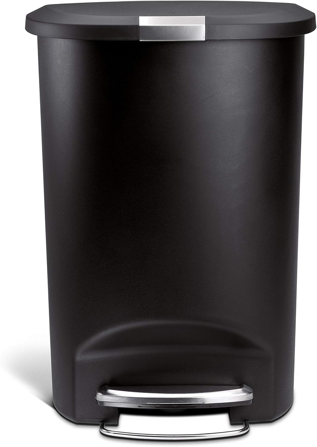 Poubelle noire inox 50 Litres a pedale 