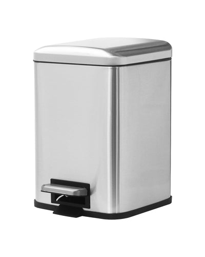 poubelle à pédale inox 6 litres compacte salle de bain