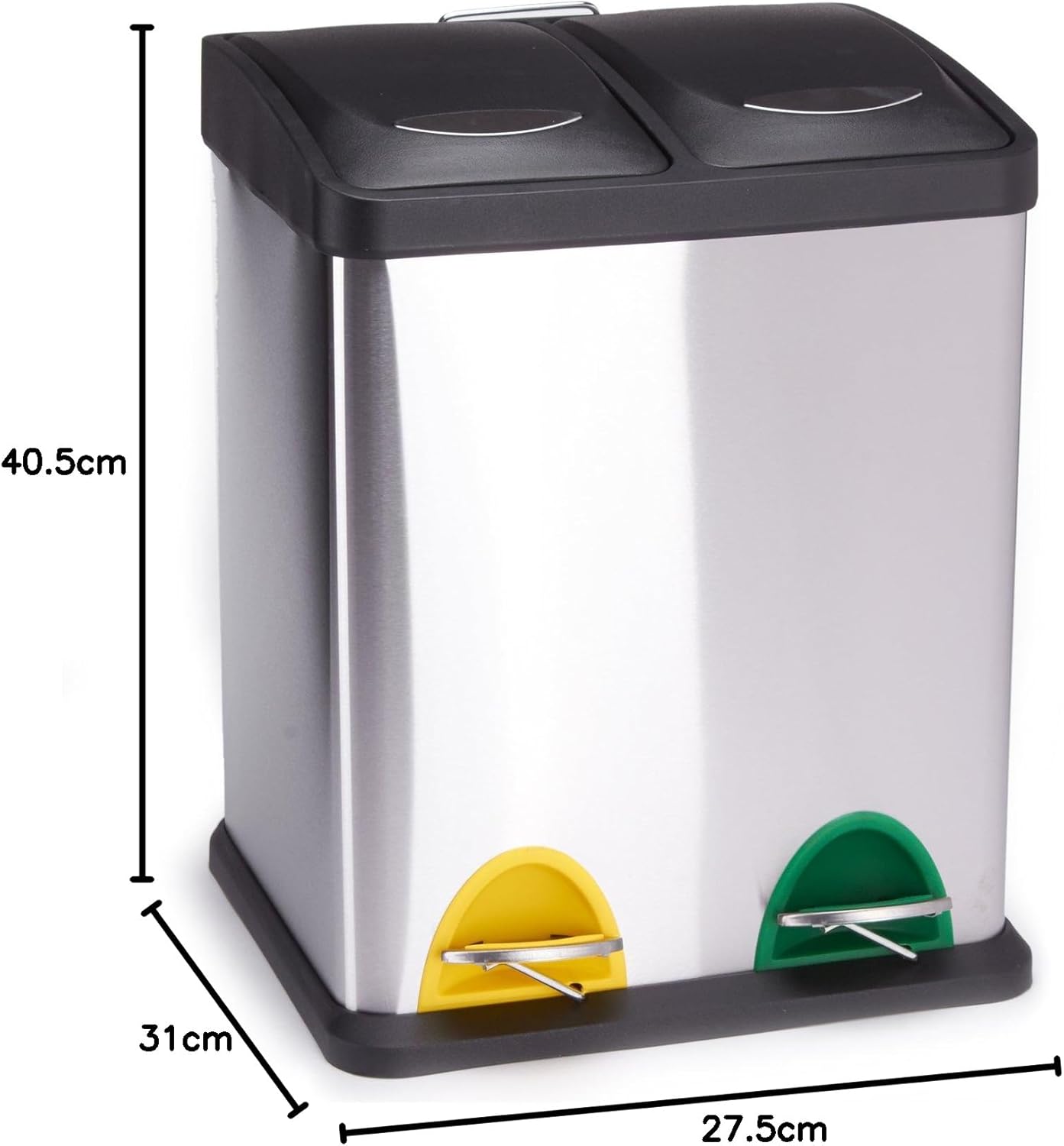 Poubelle  pédale Tri sélectif INOX 2 bacs 8Lx2