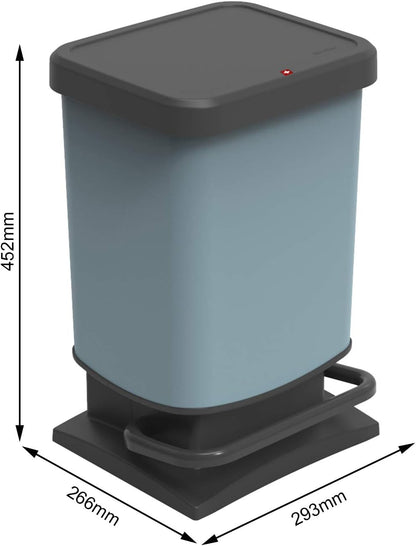 Poubelle à pédale rectangulaire 20L en plastique 