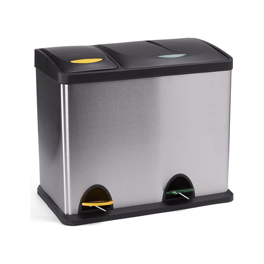Poubelle à pédale tri sélectif – 2 bacs 18 L + 8 L