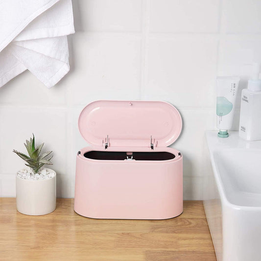 Poubelle rose 3L à couvercle basculant – Bureau, cuisine ou salle de bain