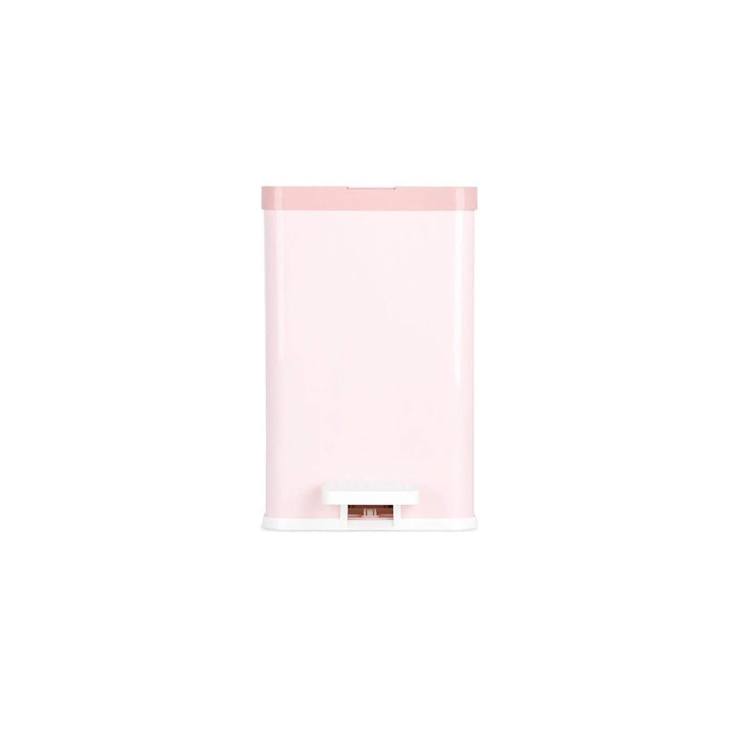 Poubelle rose 6L a pedale – carre avec seau intérieur, fermeture silencieuse
