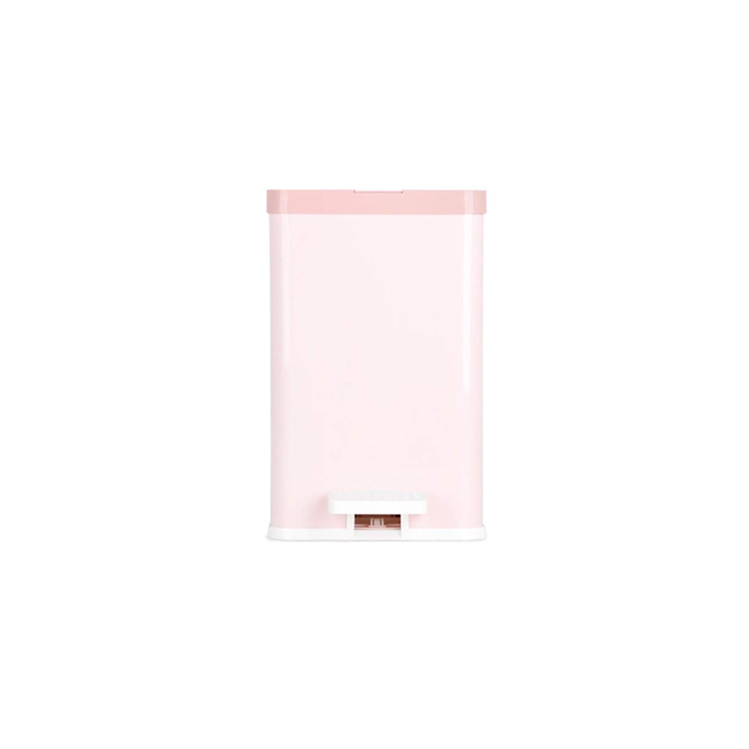 Poubelle rose 6L a pedale – carre avec seau intérieur, fermeture silencieuse