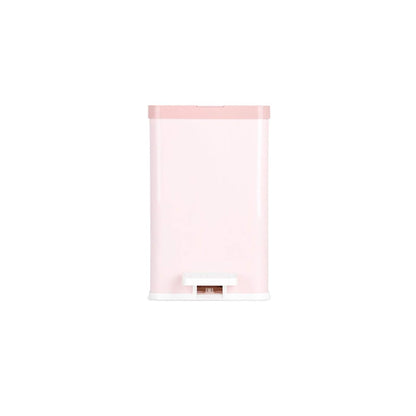 Poubelle rose 6L a pedale – carre avec seau intérieur, fermeture silencieuse