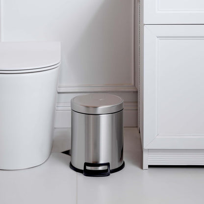 Poubelle salle de bain 5L inox design