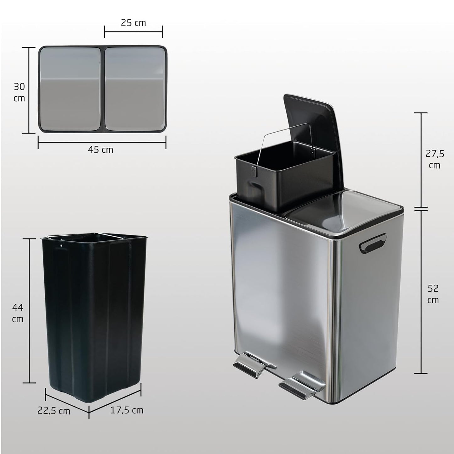 2 Compartiments de 20 L