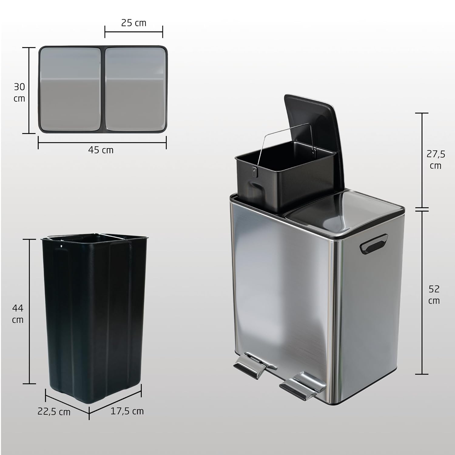 2 Compartiments de 20 L
