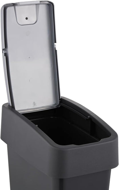  Premium poubelle avec couvercle rabattable, Soft Touch, 10 l, 29.5 x 18 x 36.5 cm, 