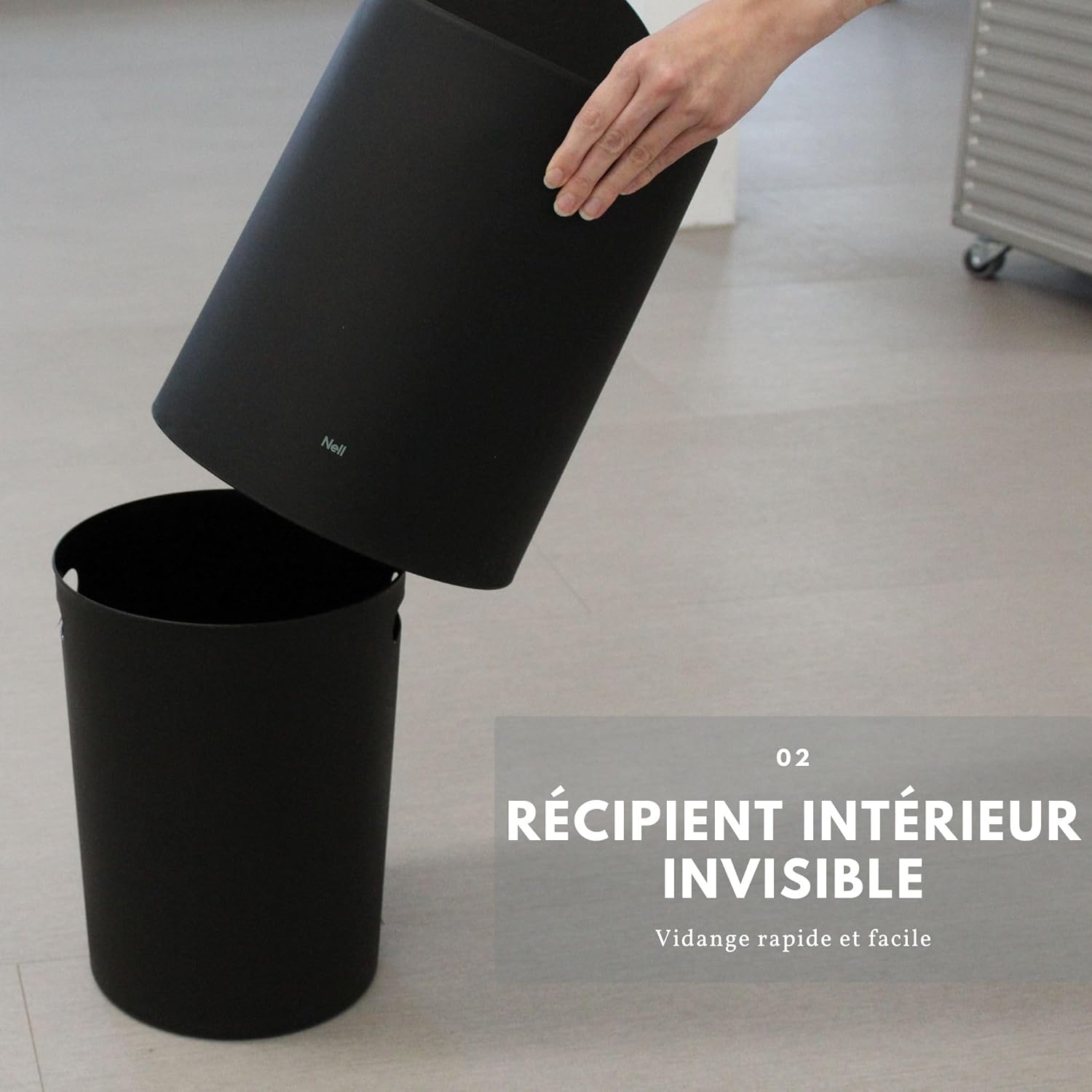 plastique durable avec design double couche, idéale pour dissimuler le sac poubelle, poubelle