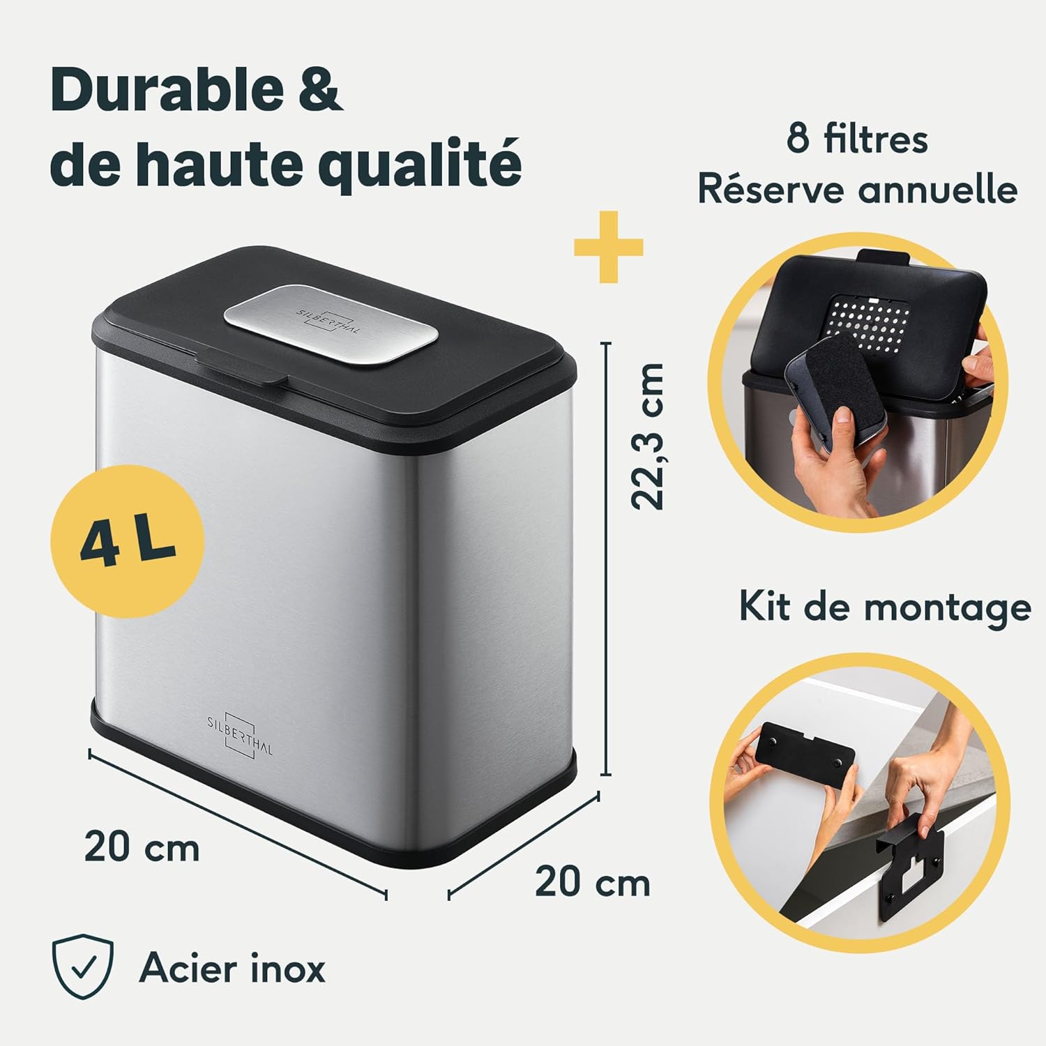 poubelle anti mouche grise