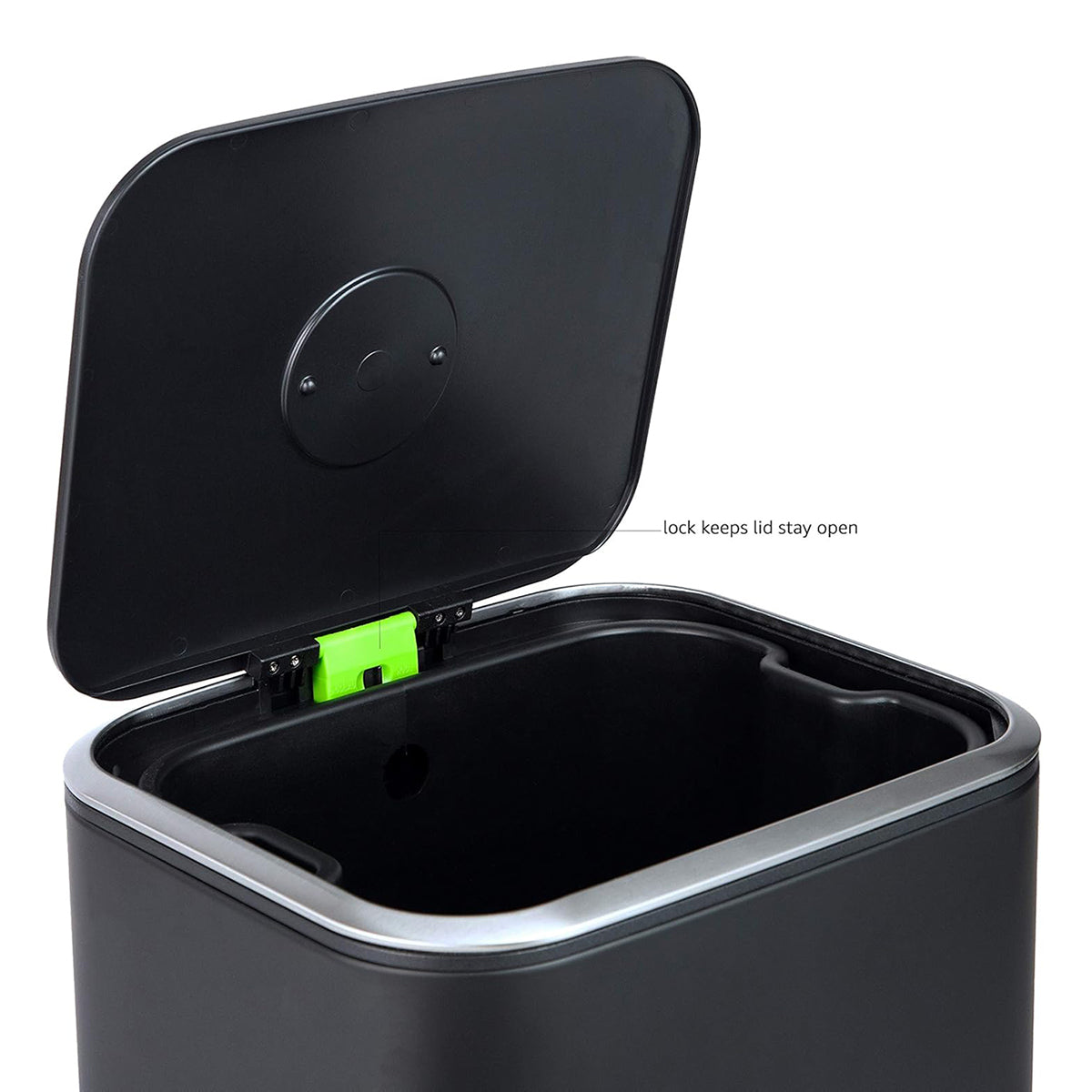 poubelle cuisine noire a pedale