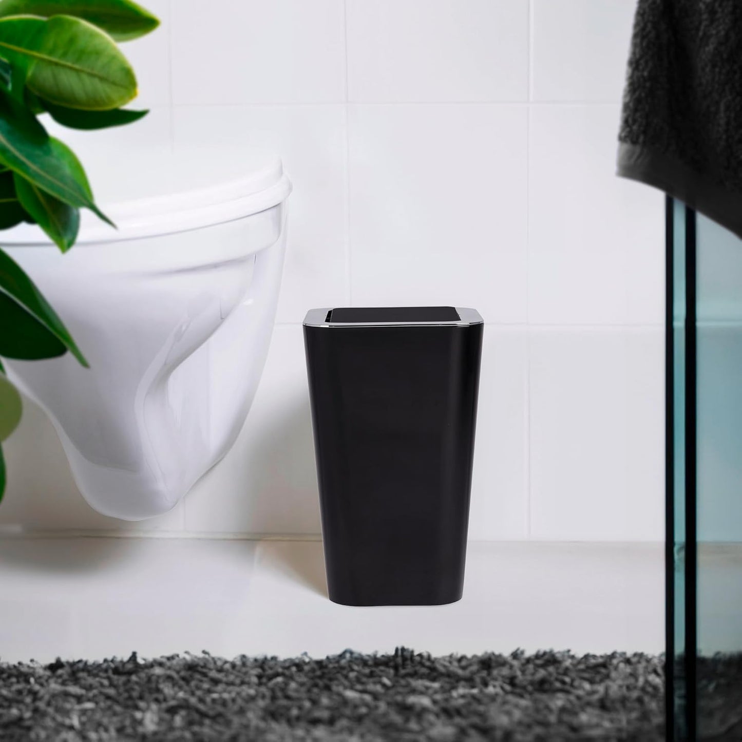 poubelle noire tri salle de bain