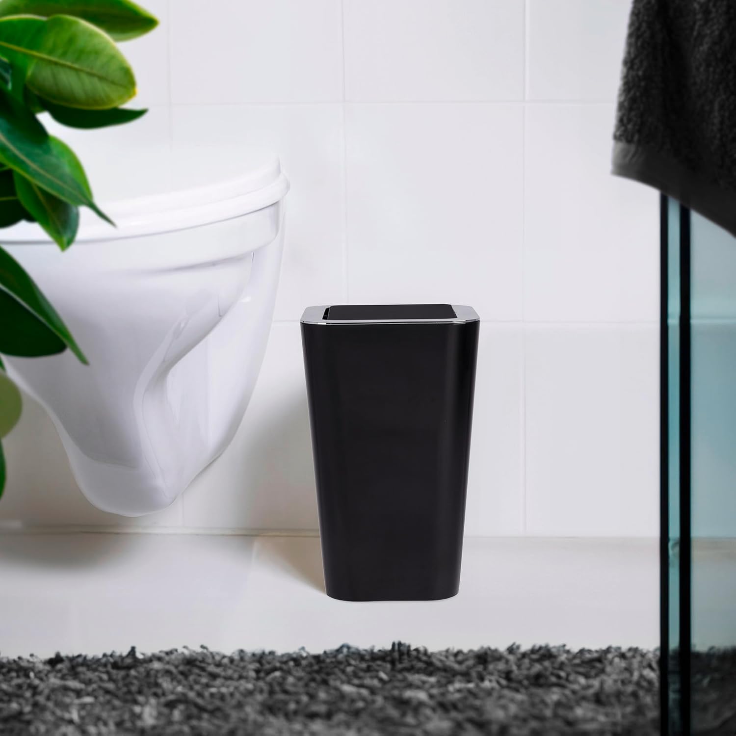 poubelle noire tri salle de bain