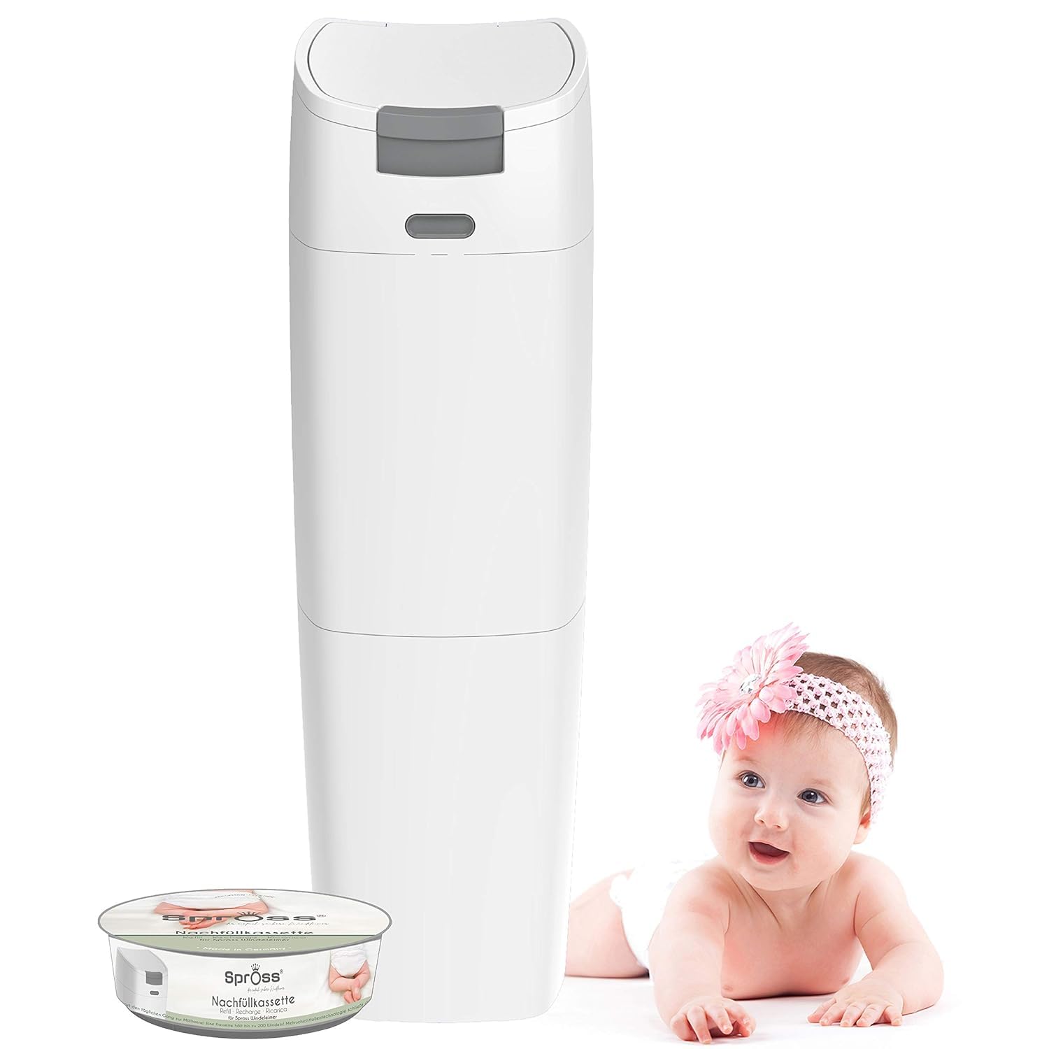 Poubelle à Couche de Bébé avec Cassette de Recharge 